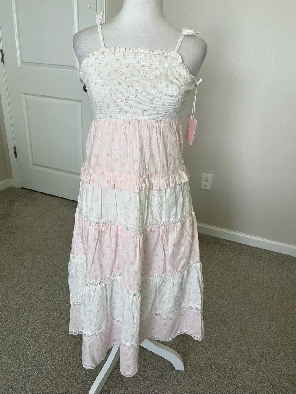 NWT Target x LoveShackFancy 💖🌸Collab Pale Pink and White Floral Dress Size 12